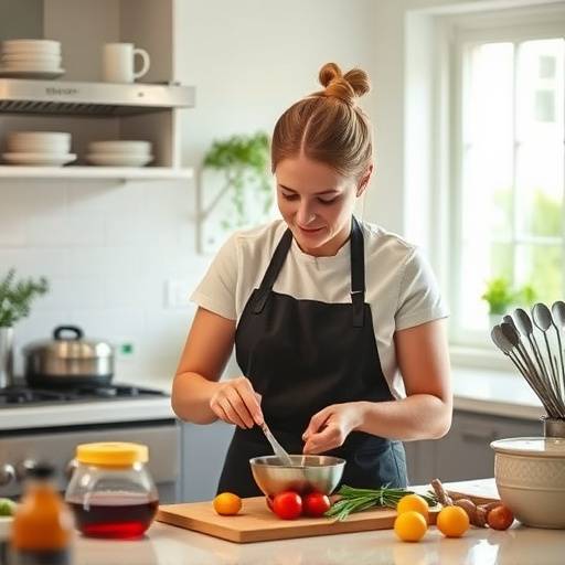 Cooking Class with Chef Isabelle Dubois - chef demonstrating cooking techniques.