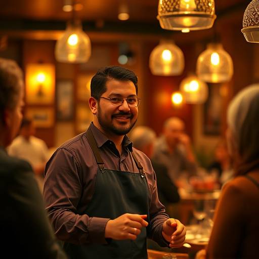 Restaurant Manager Javier Rodriguez greeting guests