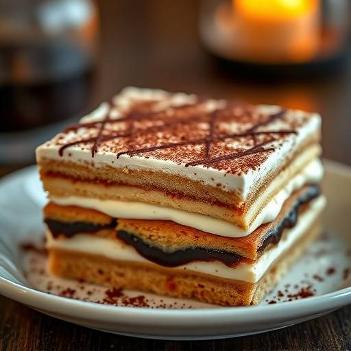 Tiramisu with Espresso-Soaked Ladyfingers and Mascarpone Cheese